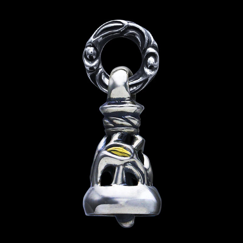 Dove Bell Pendant 18k Gold Eyes