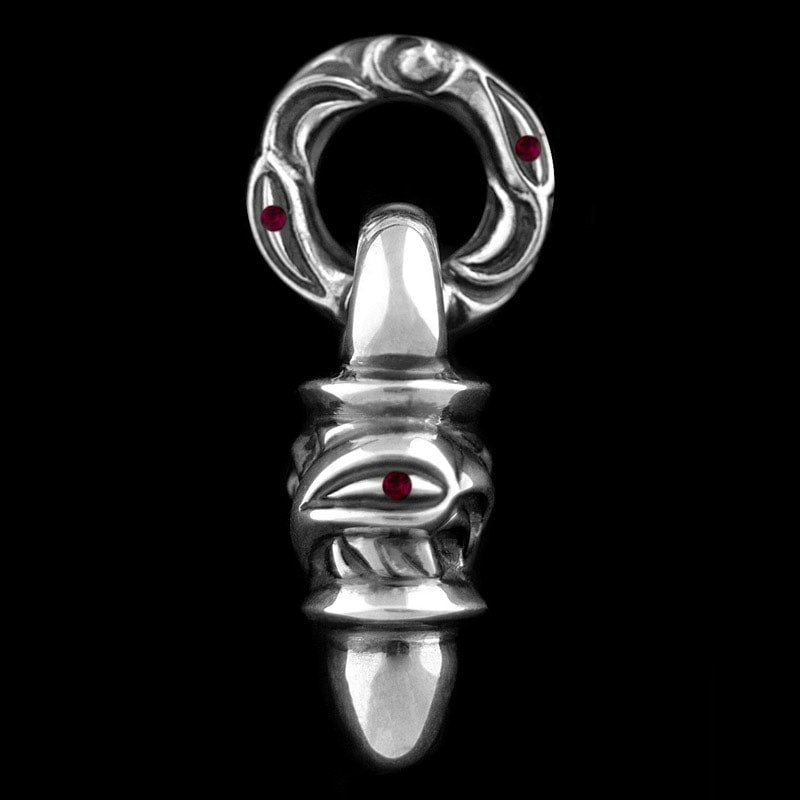 Hawk pendant with ruby