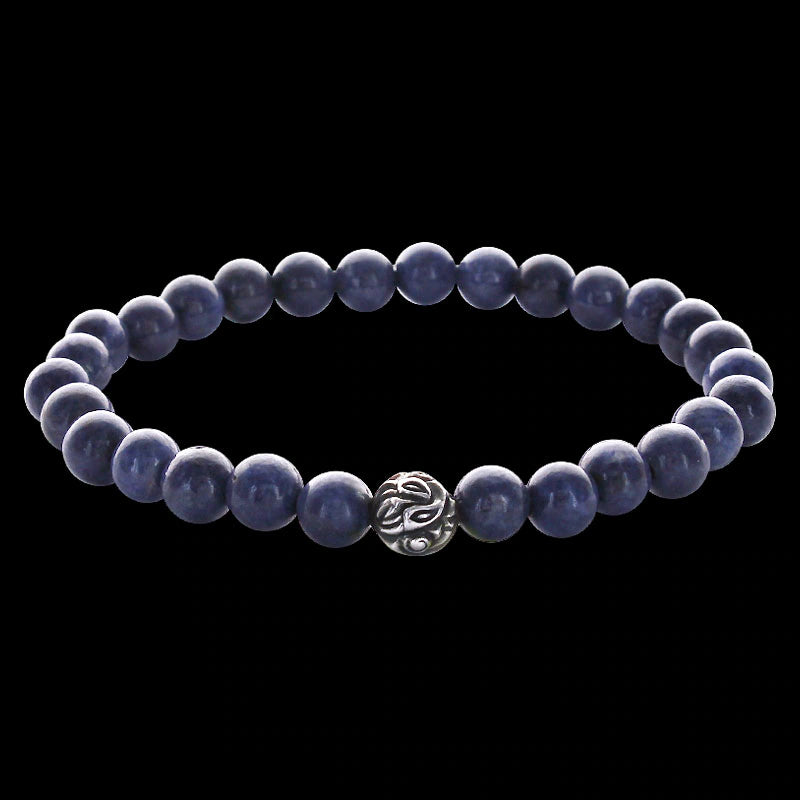 Embossed Nest Bead 6mm Stone Bracelet
