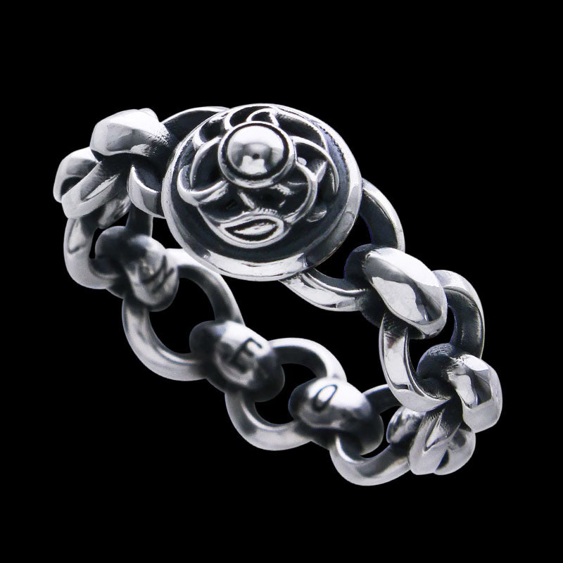Mini Silk Link with Circle & Crane Dome Ring
