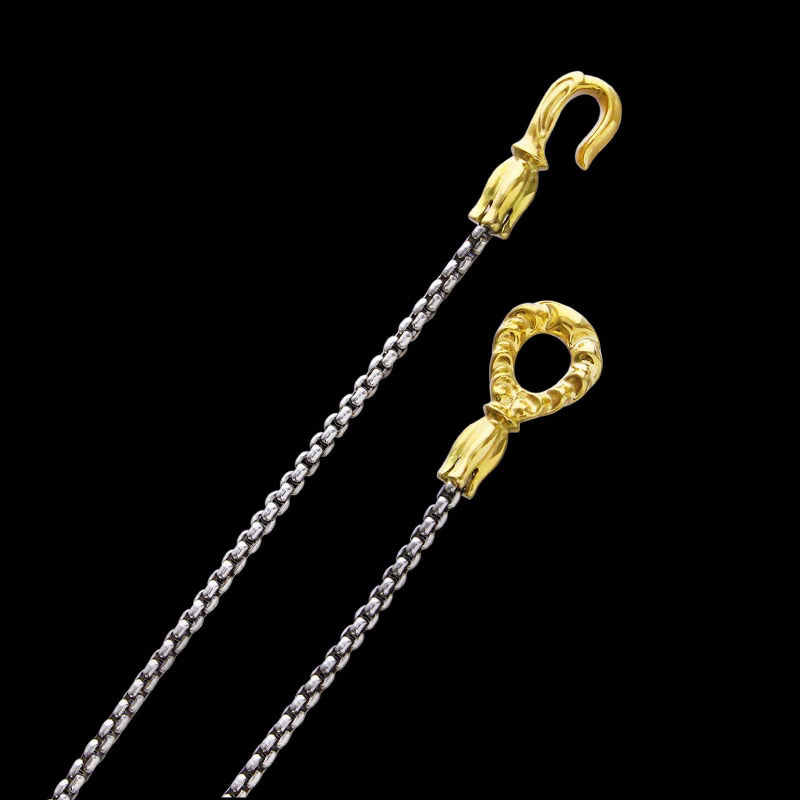 K18 YG Hooks Box Chain S