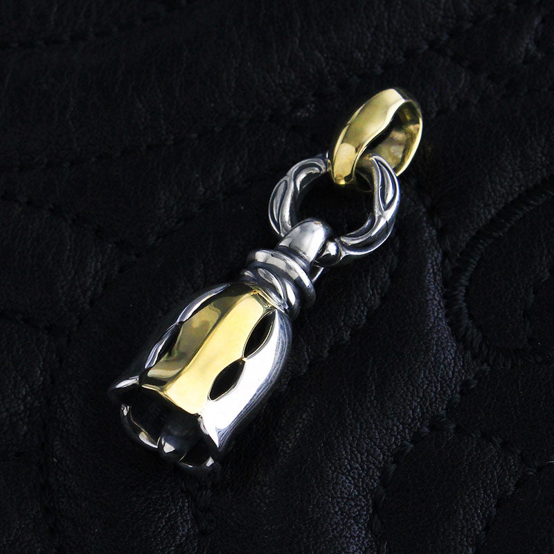 Silk Bell Pendant (S) with One 18K Gold Petal and 18K Gold Linked Silk