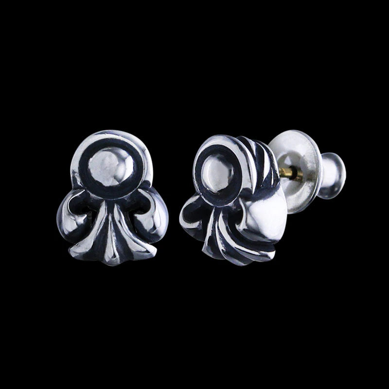 Chrome stud earrings
