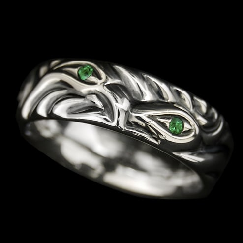 Love Bite Ring with Emerald