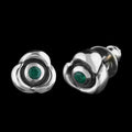 Flow Stud Earrings with Emerald