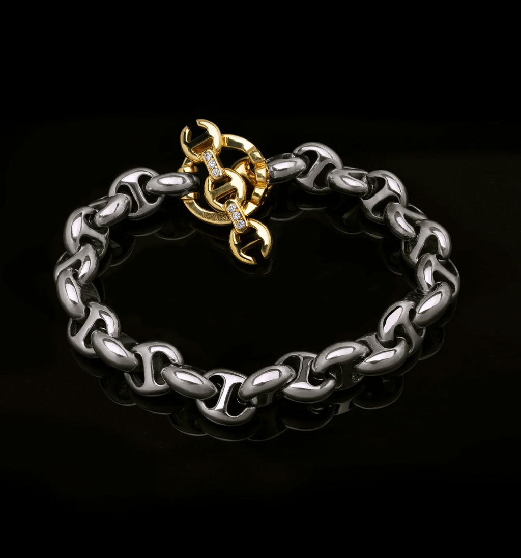 HB061 10MM OPEN-LINK™ BRACELET - STERLING SILVER | 18K