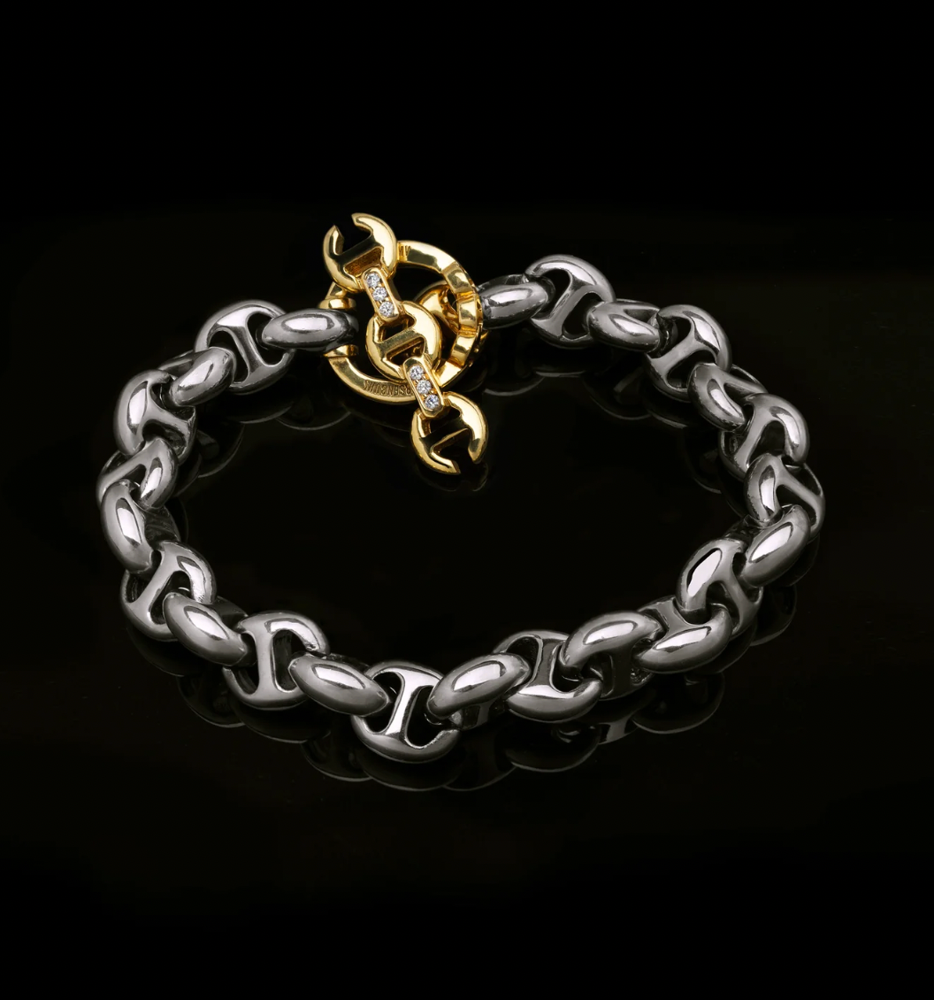 HB061 10MM オープンリンク™ ブレスレット - スターリングシルバー | 18K