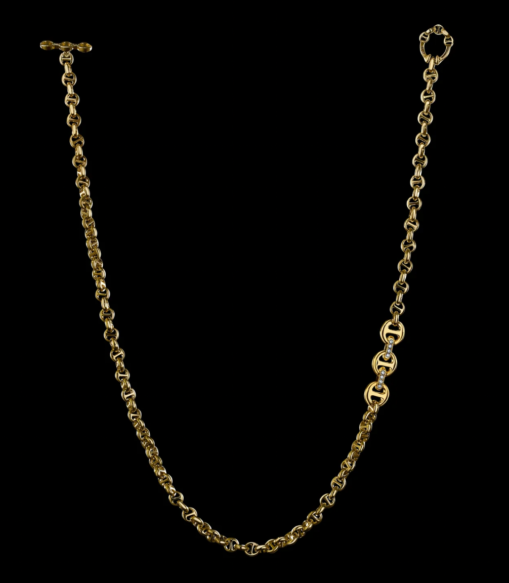 HB063D 5MM OPEN-LINK™ NECKLACE WITH DIAMOND PENDANT