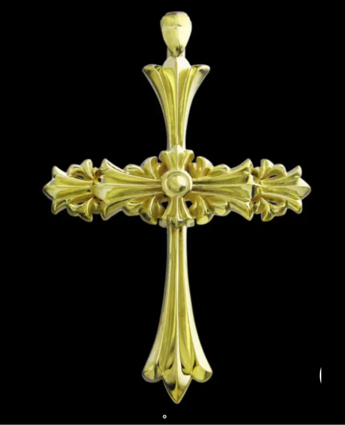 18K YELLOW GOLD SMALL CHROME CROSS