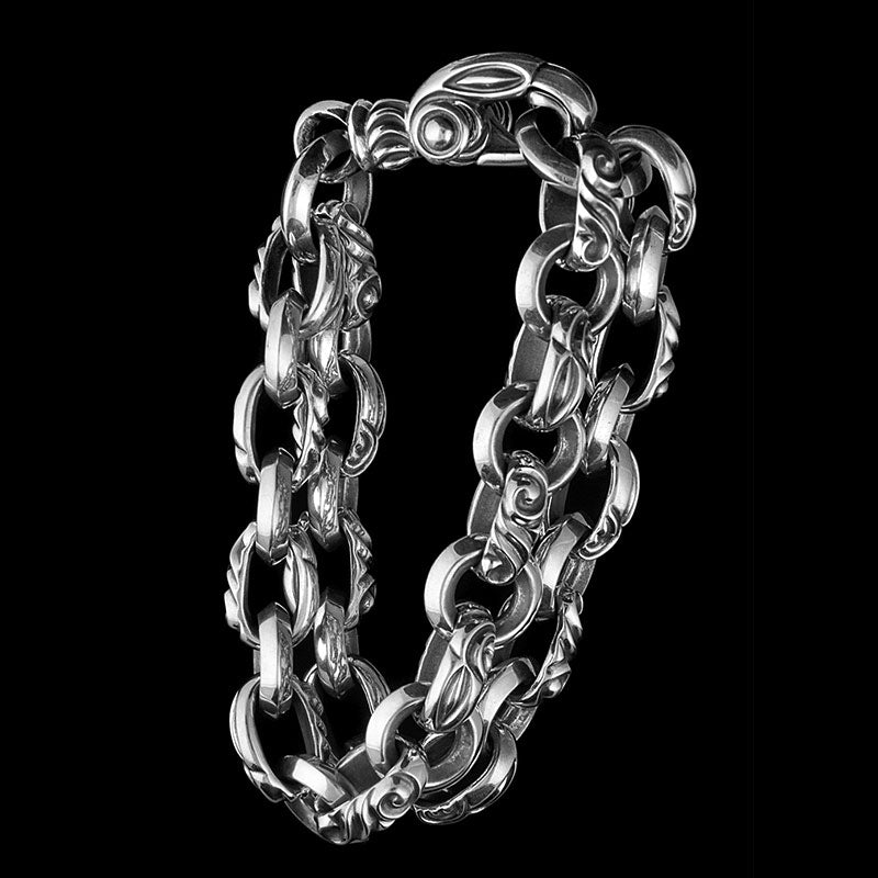 Double Raven Bracelet (Leonard Kamhout Engraving)