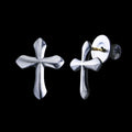 Silk cross stud earrings