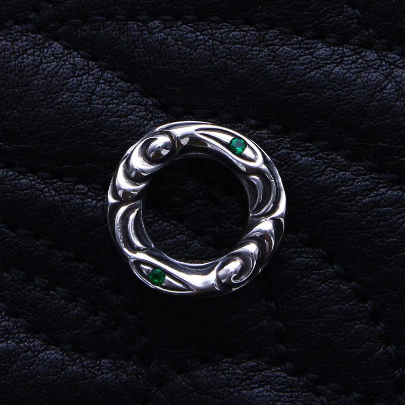 Crane Ring Pendant with Emerald