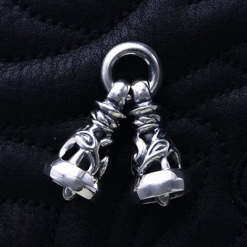 Two Dove Bell Pendant (Plain Circle)
