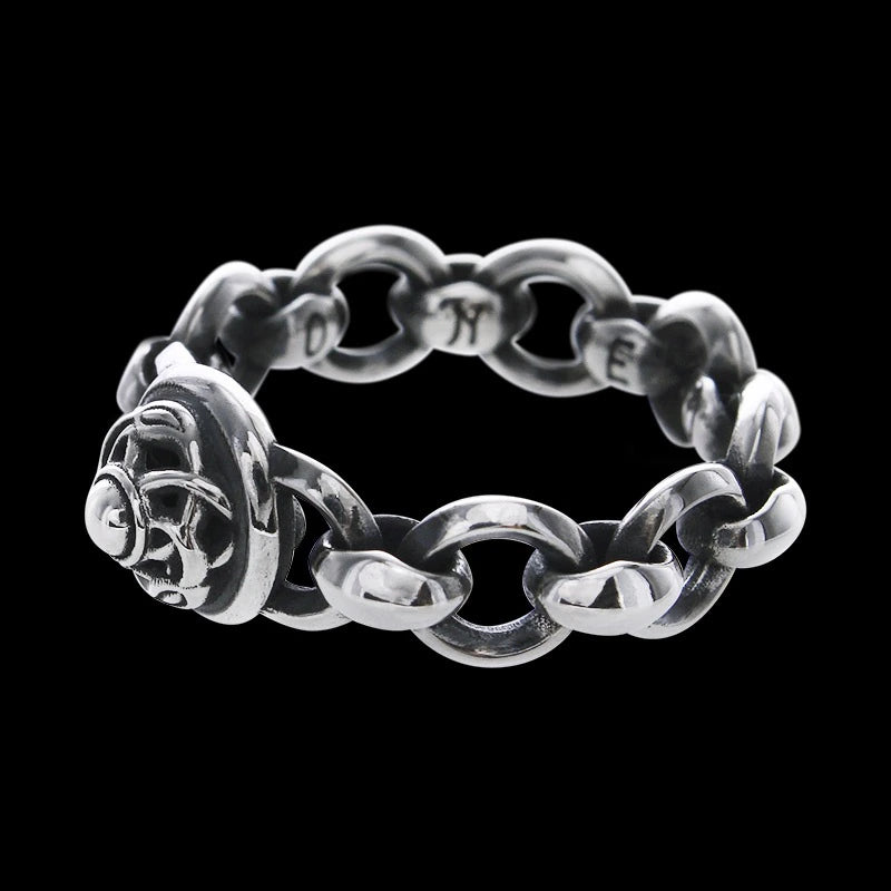 Mini Silk Link with Circle & Crane Dome Ring
