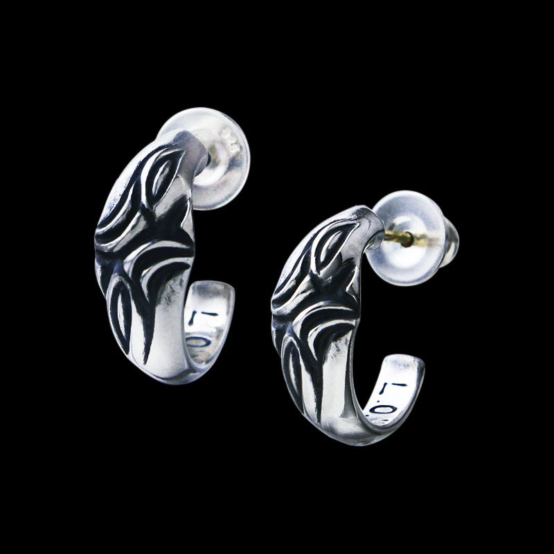 Carved Silk Hoop Earrings
