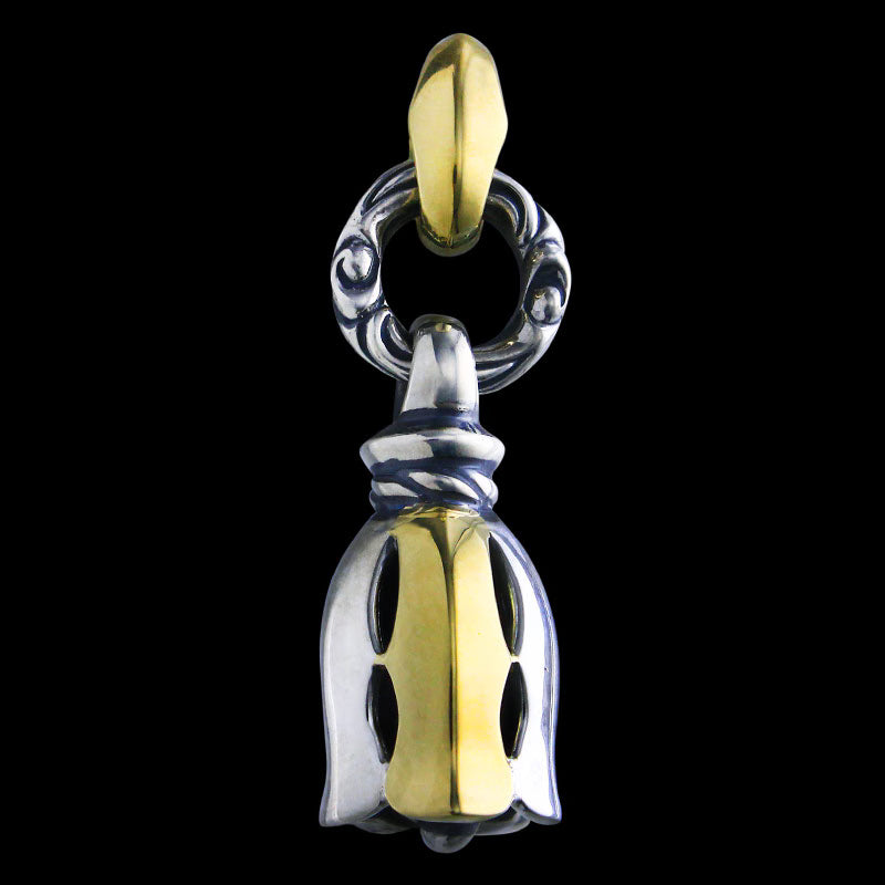 Silk Bell Pendant (S) with One 18K Gold Petal and 18K Gold Linked Silk