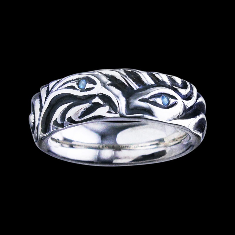 Love Bite Ring with Blue Zircon