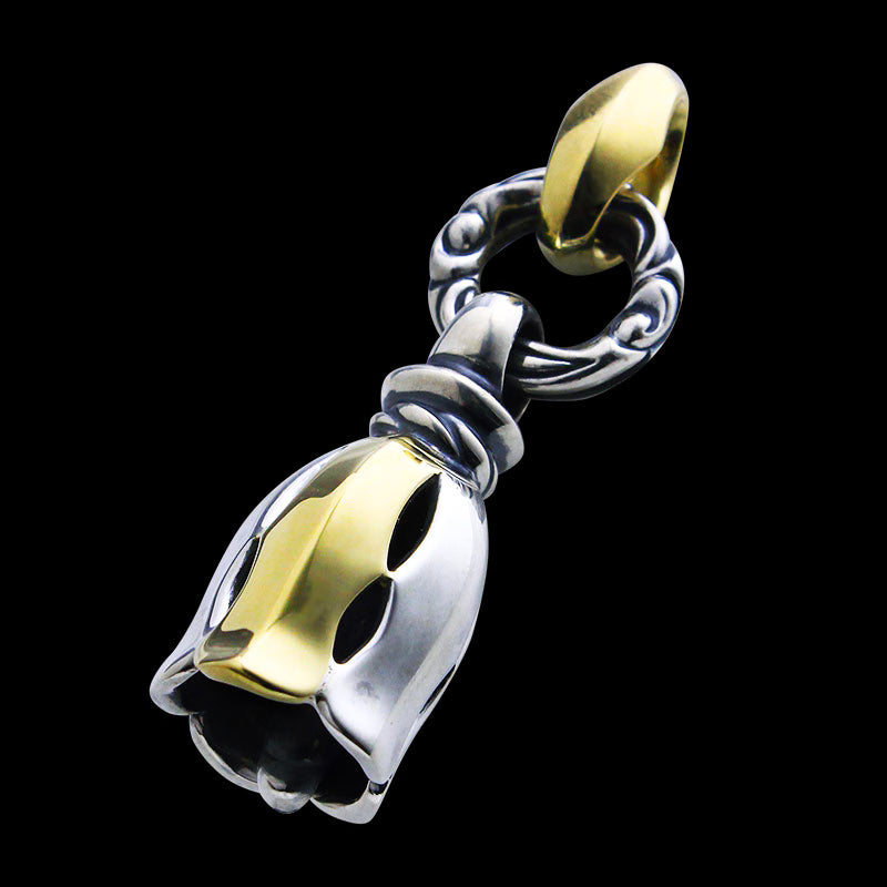 Silk Bell Pendant (S) with One 18K Gold Petal and 18K Gold Linked Silk