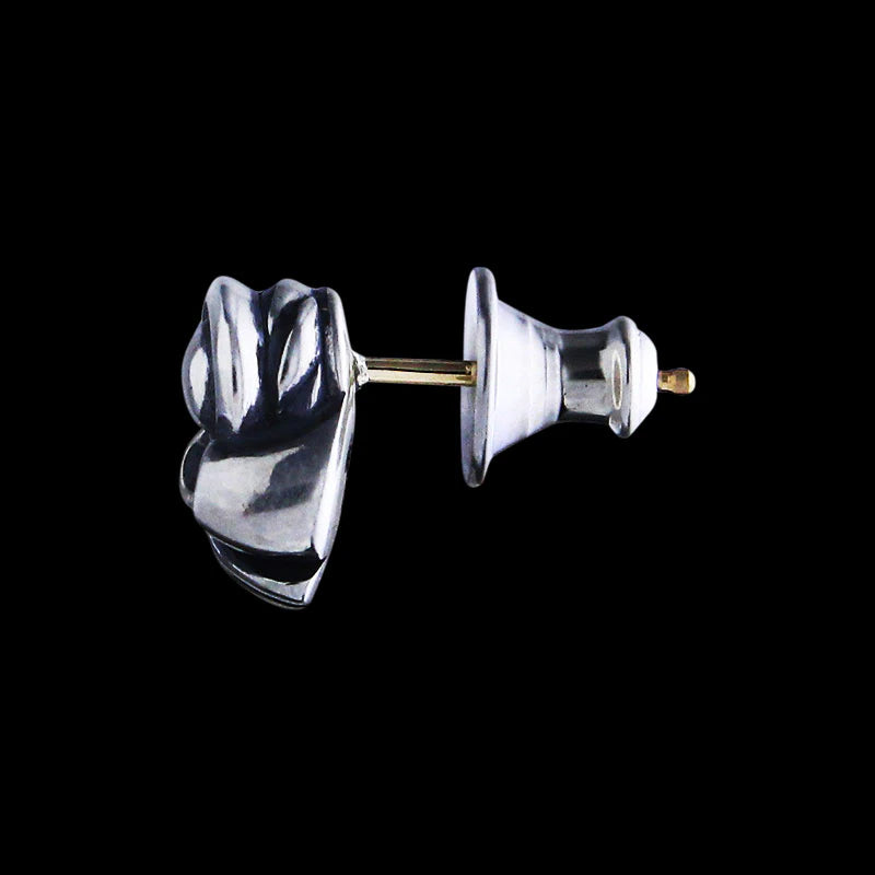 Chrome stud earrings
