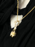 18K YG Tear Bell S w/Pave Diamonds