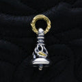 CRANE BELL PENDANT (M) WITH GOLD EYES AND 18K GOLD RING