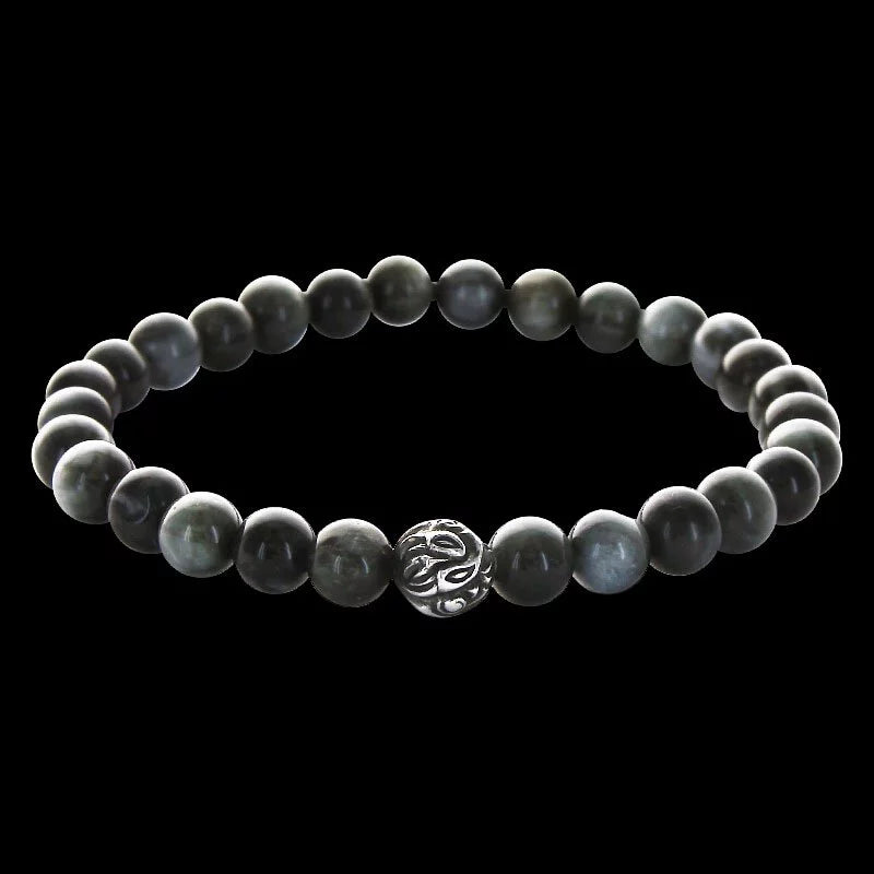 Embossed Nest Bead 6mm Stone Bracelet
