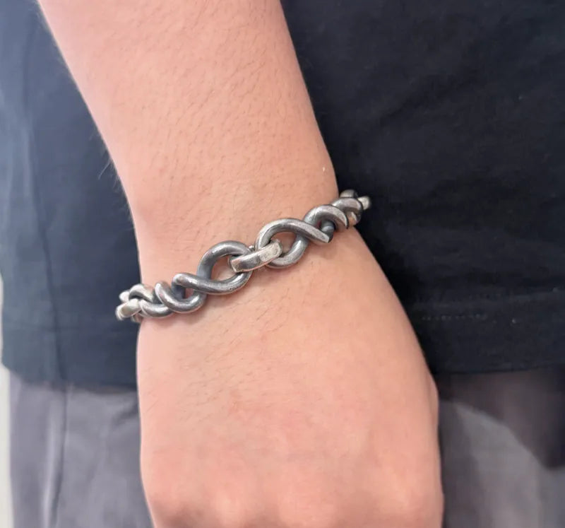 RB-06/Tbar 10mm twist chain bracelet/eternity knot/Tbar