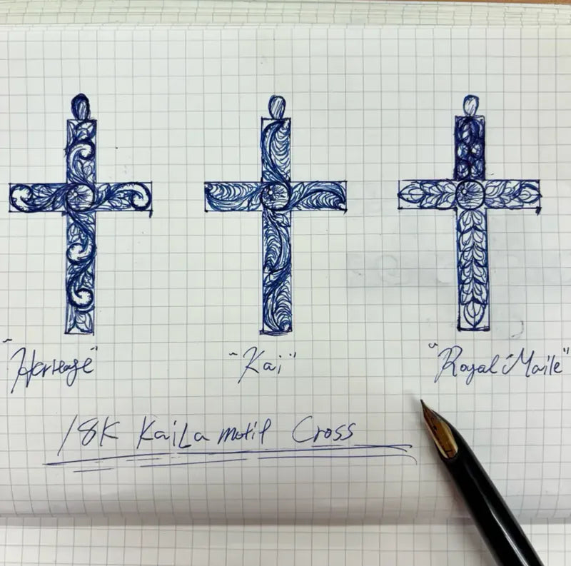 K18 Kaila motif cross pendant (Naru)