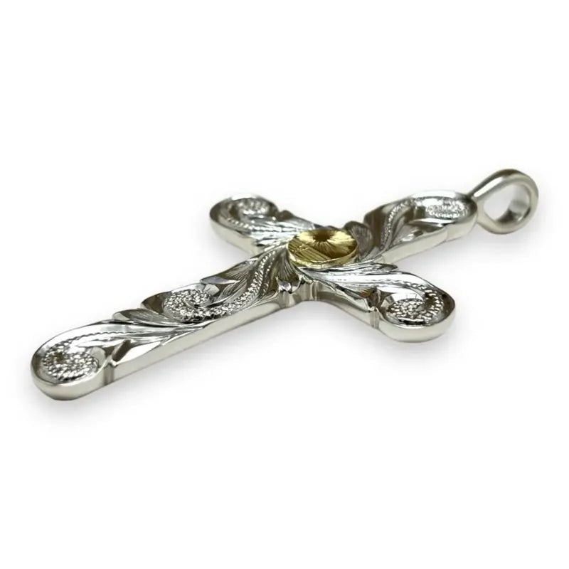 K18 Kaila Motif Cross Pendant (Heritage)