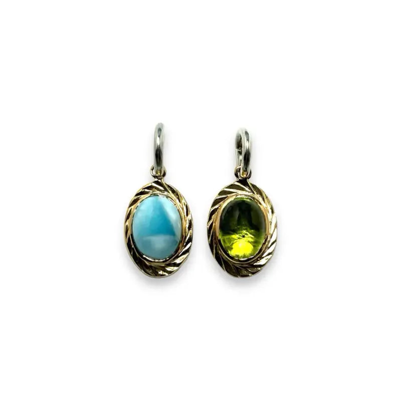 鳴島翔 Island Gem pendant (Larimar/18K bezel)