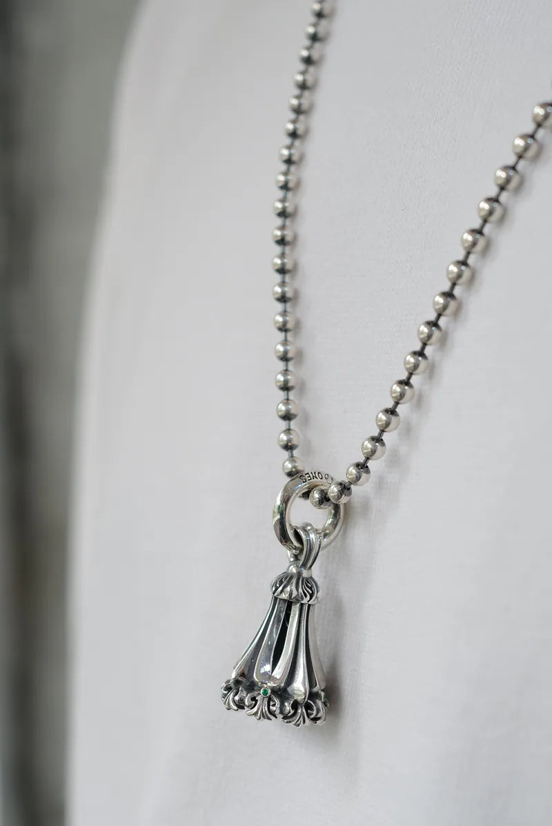 CHROME BELL S W/4 EMERALDS