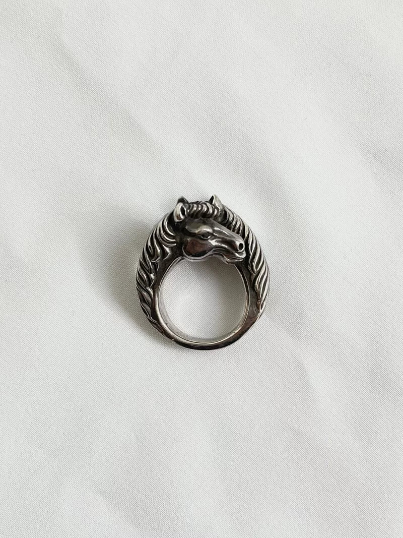 Two Horse Pinky Ring , Sterling