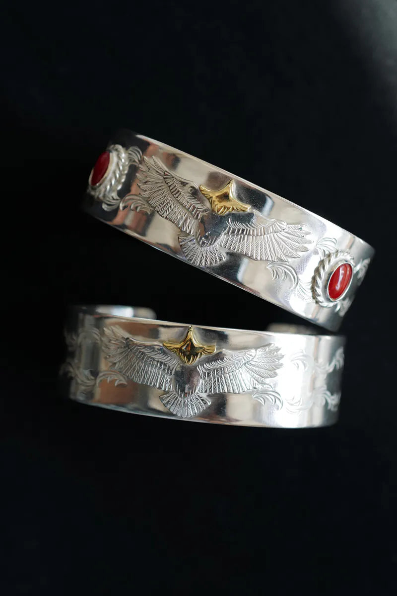 Keep Koichi K18 Head Eagle Arabesque 20mm Bangle