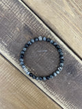 Lone Ones 6mm Stone Bracelet w/ Chick Bead, Hawk Bead & Embossed Bead