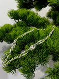 3 silver Silver Necklace (Pearl on middle) with 10cm adjust