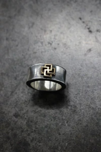 FCR-38 11mm 平打 ring w K18 luck cross