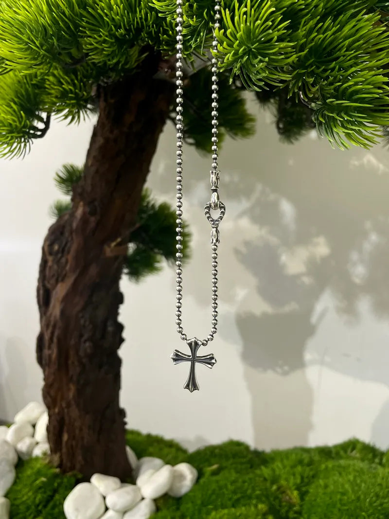 Small Rock Bottom Cross Necklace Set