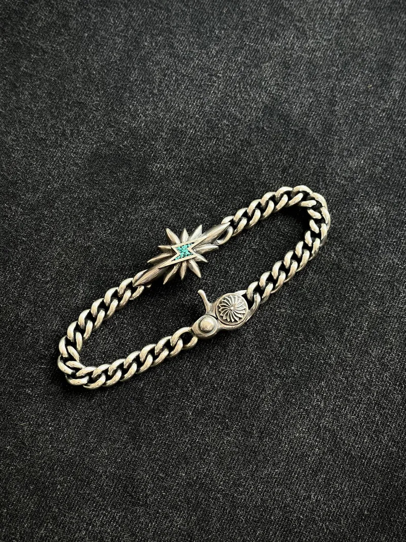 SE-1274 sun burst w lightning/tip turquoise bracelet