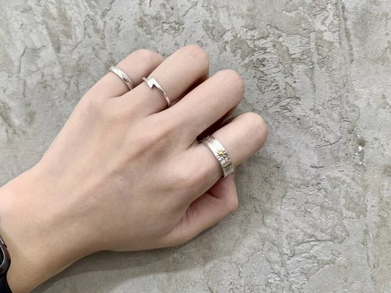 5mm K18 Sun/ arabesque ring