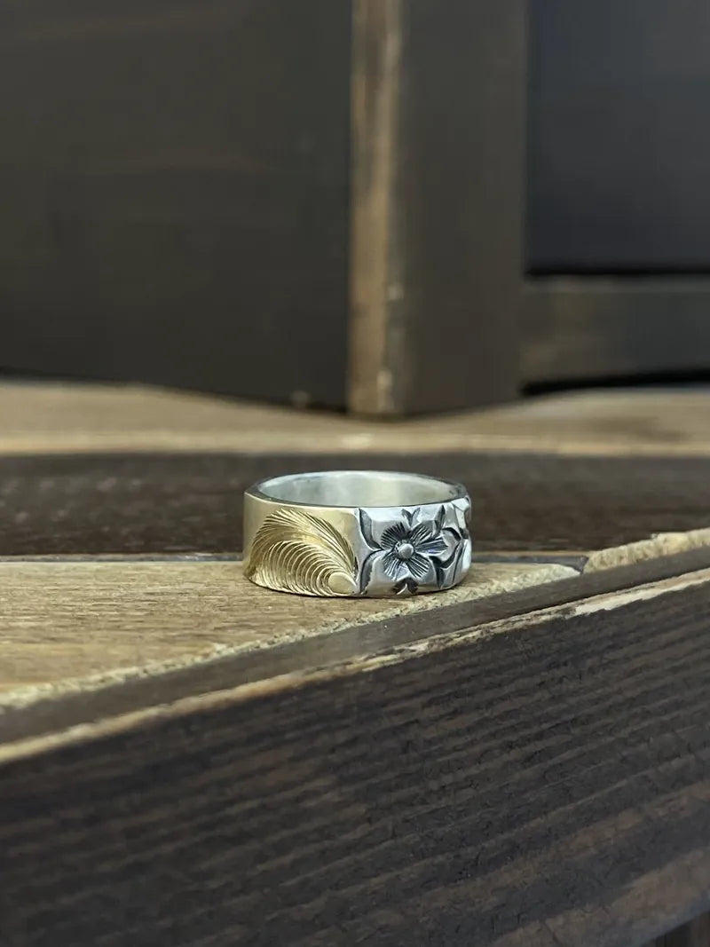 鳴島翔 K14 Engraved Pinky Ring (Nalu)