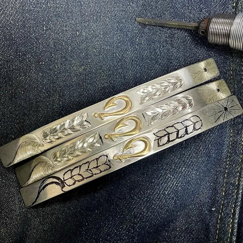K18 motif 12mm Makau Bangle (Lino Finis)