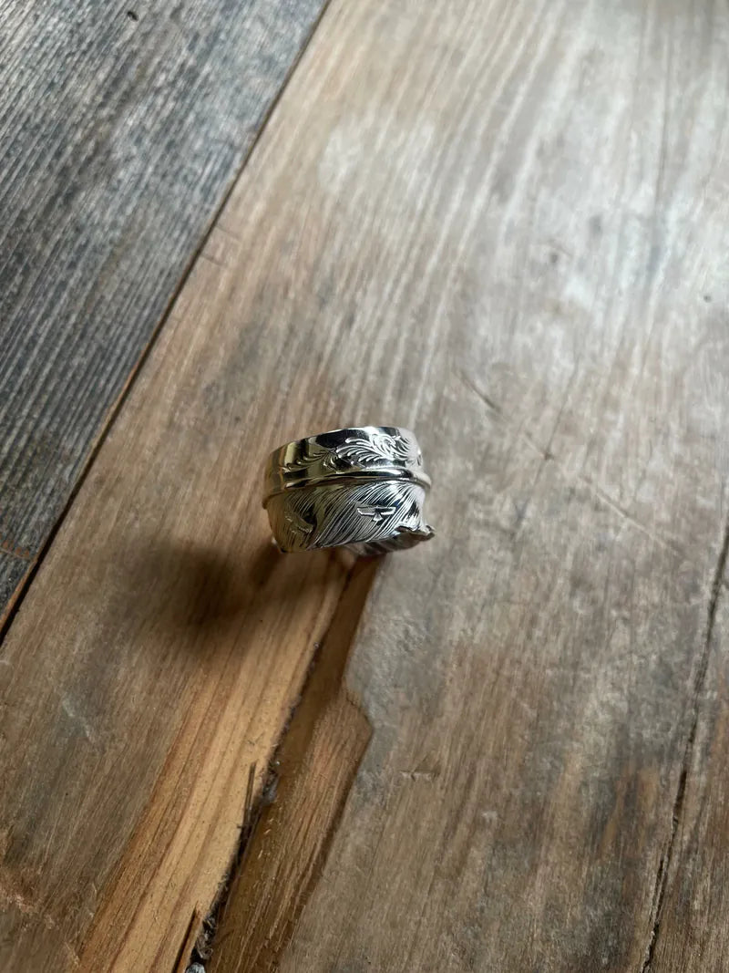 唐草先金飛行羽毛戒指