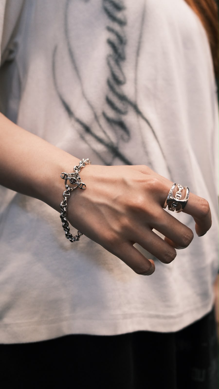 HB060 5MM OPEN-LINK BRACELET - STERLING SILVER WITH DIAMONDS