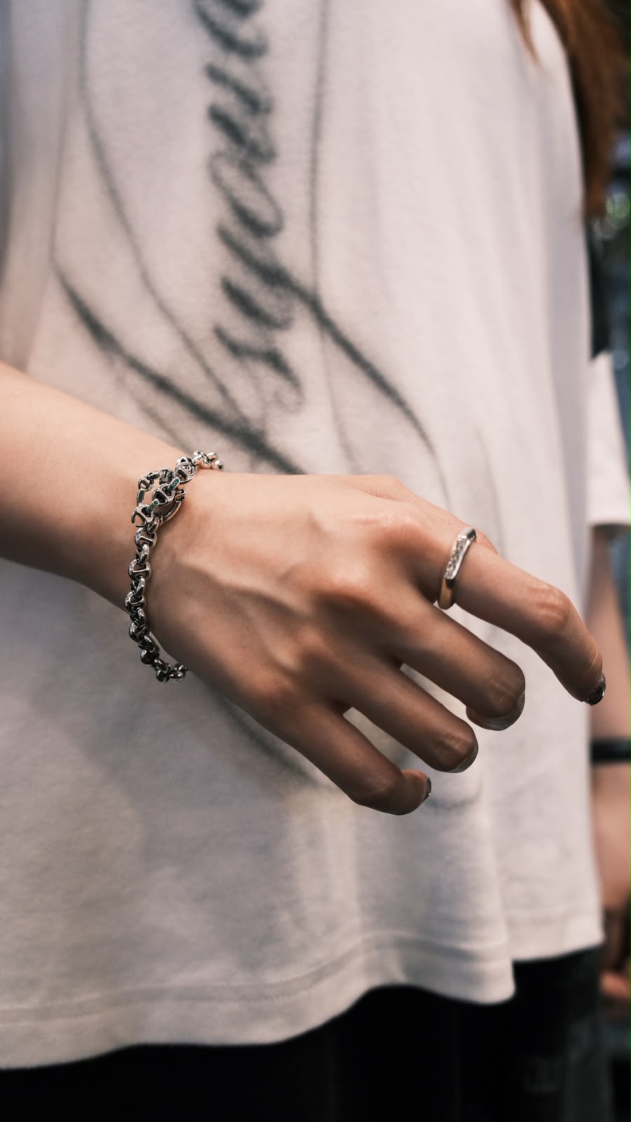 HB060 5MM OPEN-LINK BRACELET - STERLING SILVER WITH DIAMONDS