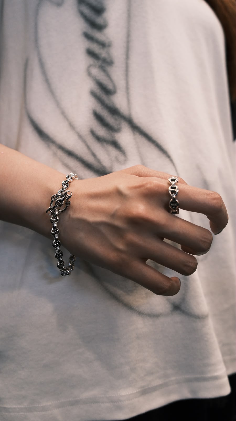 HB060 5MM OPEN-LINK BRACELET - STERLING SILVER WITH DIAMONDS