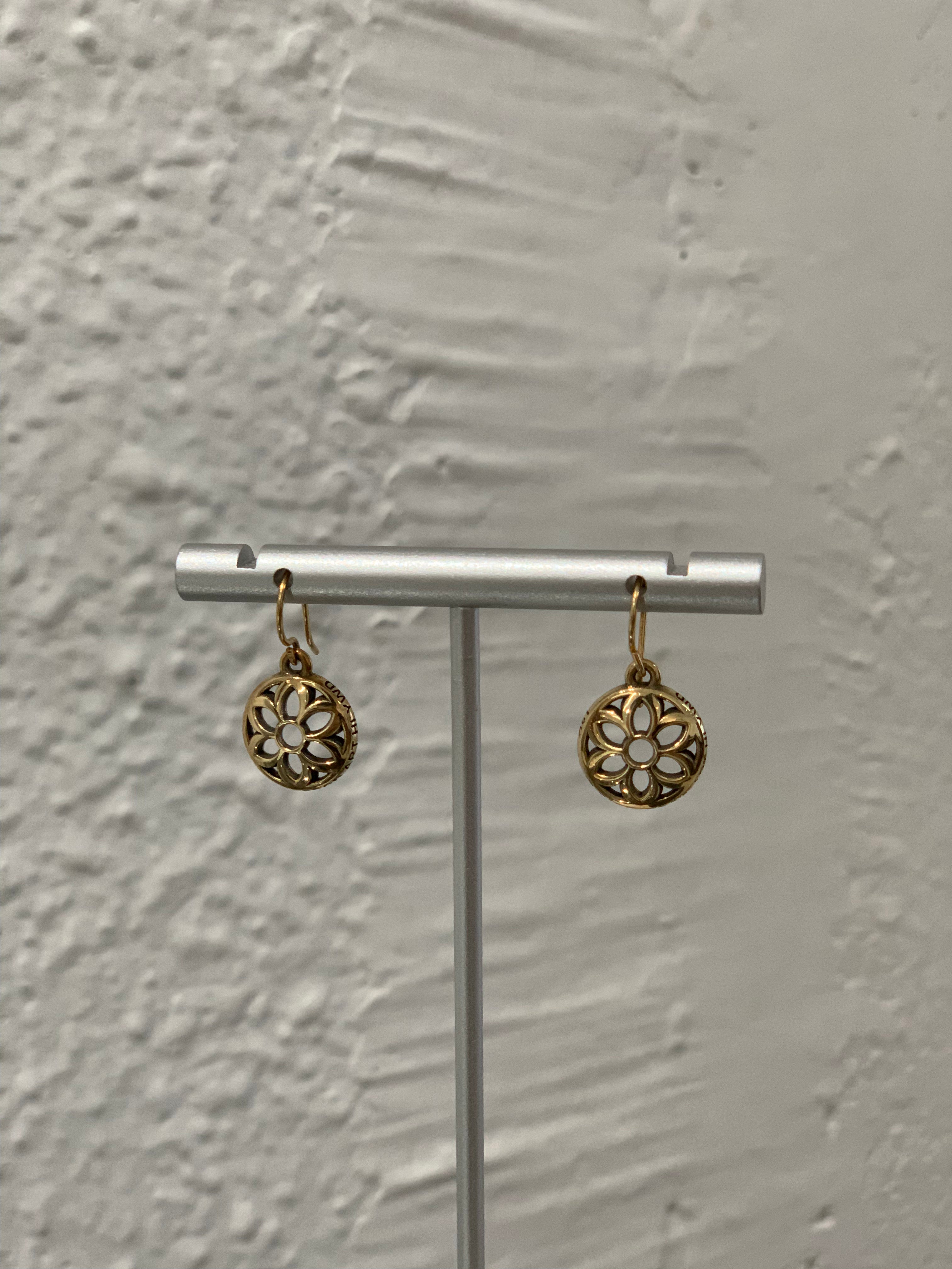 Rosette Disc Hook Earring - 13mm