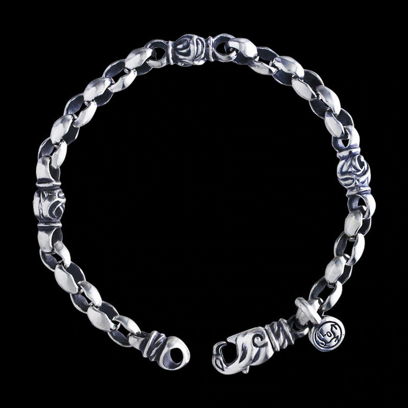 6mm Mini Silk Link & Eagle Bracelet  Lobster Clasp