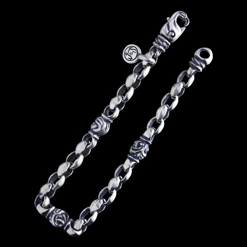 6mm Mini Silk Link & Eagle Bracelet  Lobster Clasp