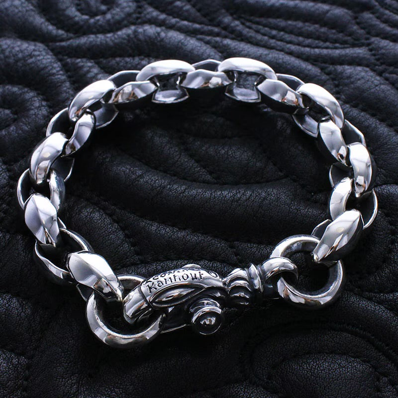 Silk Link (M) Bracelet (Plain Circle) (Engraving Leonard Kamhout)