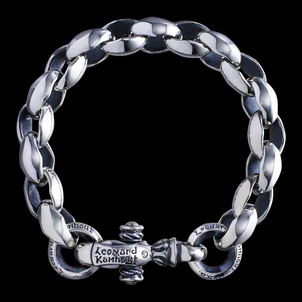 Silk Link (M) Bracelet (ID Circle) (Leonard Kamhout Engraved)
